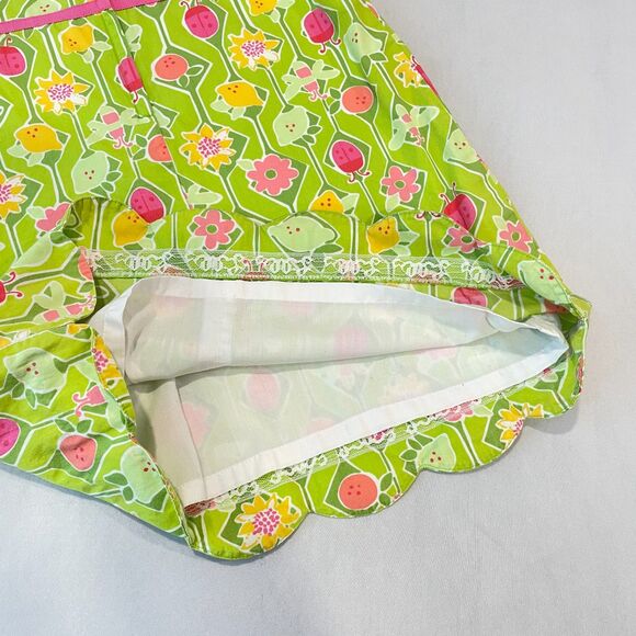 ~ Lilly Pulitzer 6x Girls Floral Sundress* Sleeveless Green Fruit Ladybug Summer - Picture 10 of 13